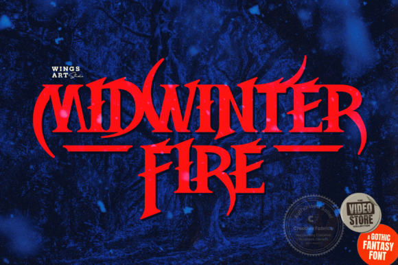 Midwinter Fire Font: A Bold, Gothic Display Typeface for Impactful Visual Storytelling