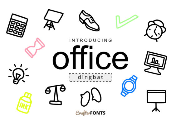 Office Doodle Font: A Unique Dingbats Style for Creative Designs