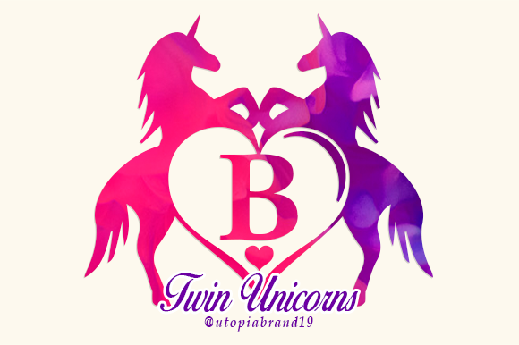 Twin Unicorns and Heart Monogram Font: Elegant Decorative Typography for Creative Projects